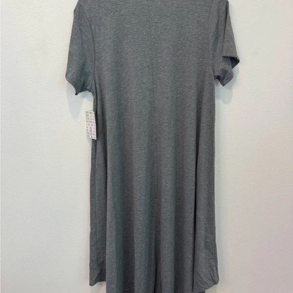 Brand New LuLaRoe L Gray Carly Dress - Picture 2 of 5